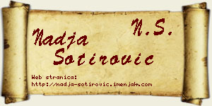 Nadja Sotirović vizit kartica